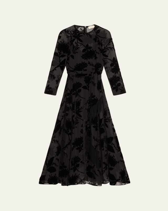 Velvet Lace Burnout Maxi Dress